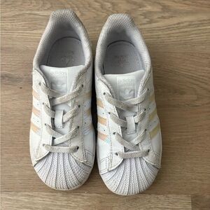 Adidas Kids White and Iridescent Sneakers